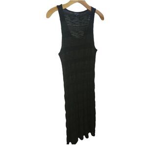 Topshop Black Ladder Crochet Knit Midi Maxi Sheer Dress 10